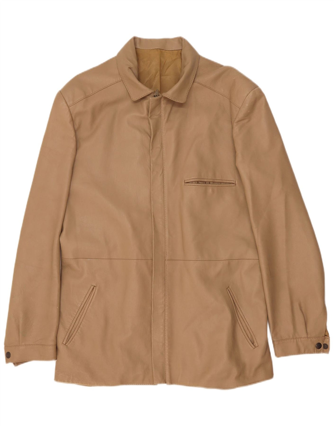 Vintage Ανδρικό Δερμάτινο Μπουφάν IT 50 Large Beige Leather