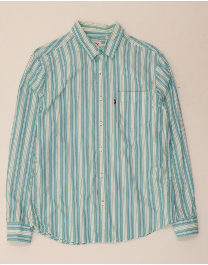 Ανδρικό πουκάμισο Levi's Standard με μεσαίο μπλε ριγέ βαμβακερό