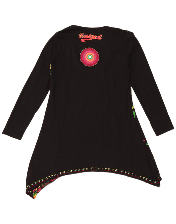 Desigual Γυναικείο Γραφικό Ασύμμετρο Τοπ UK 18 XL Μαύρο φλοράλ βαμβακερό