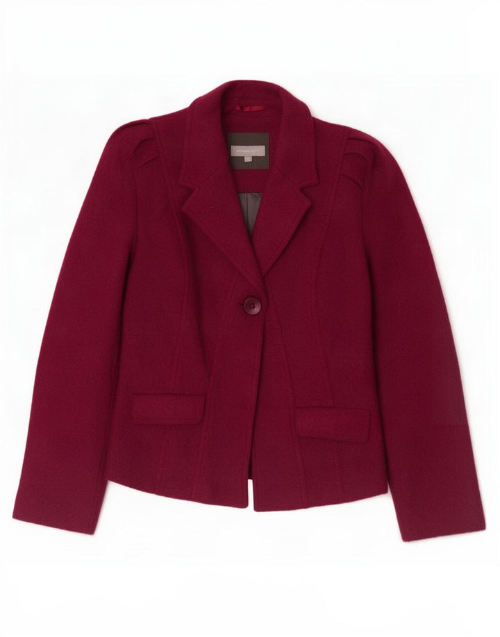 Marks & Spencer Γυναικείο μπουφάν σακάκι με 1 κουμπί UK 12 Medium Burgundy