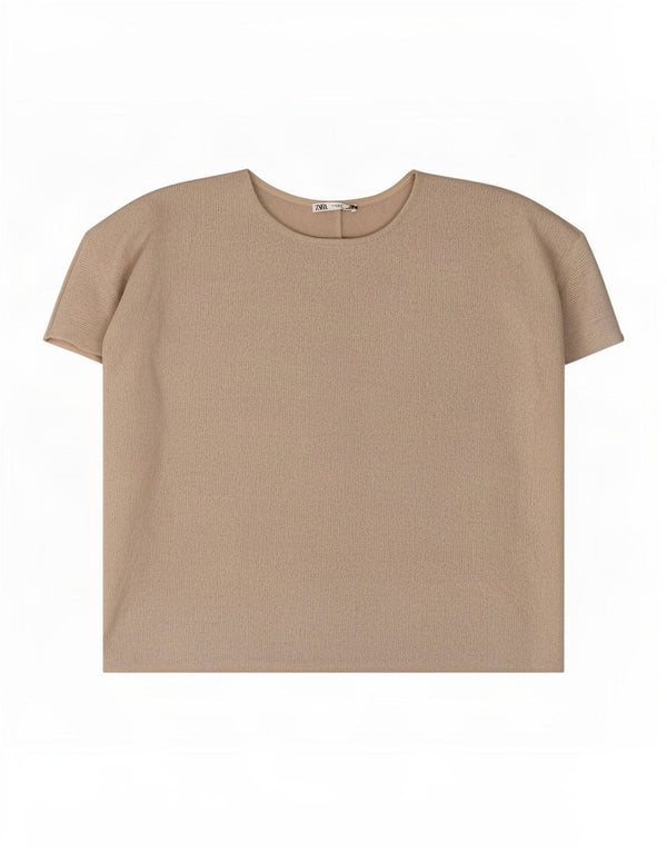 Zara Γυναικεία Μπλούζα Oversized Top UK 14 Medium Grey Viscose