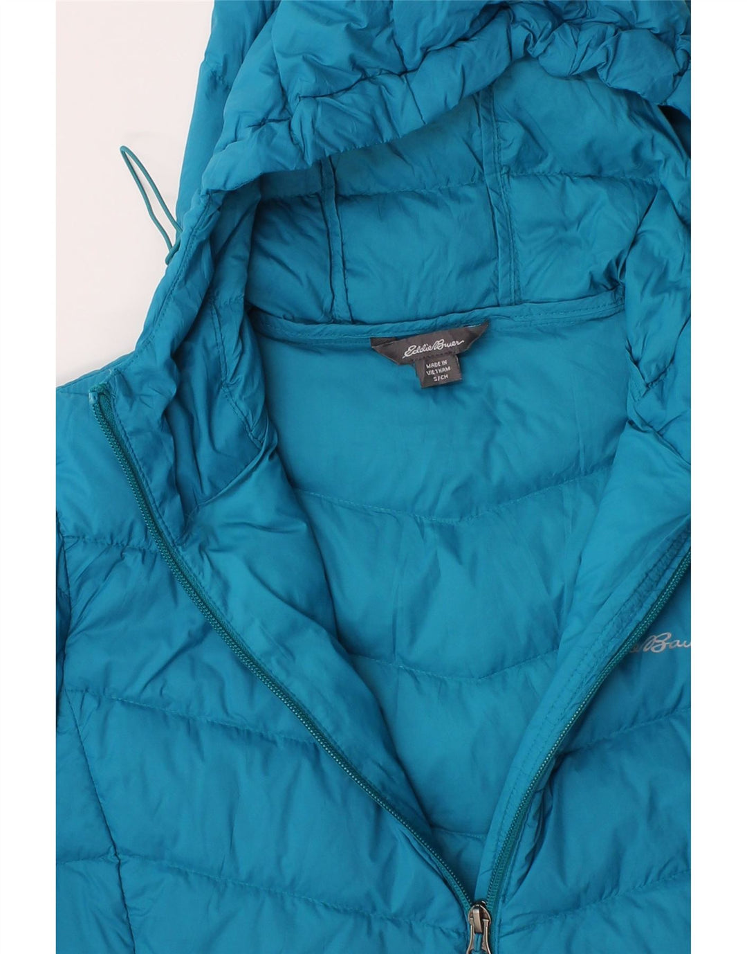 EDDIE BAUER Womens Hooded Padded Jacket UK 10 Small Blue Nylon Vintage Eddie Bauer and Second-Hand Eddie Bauer from Messina Hembry 
