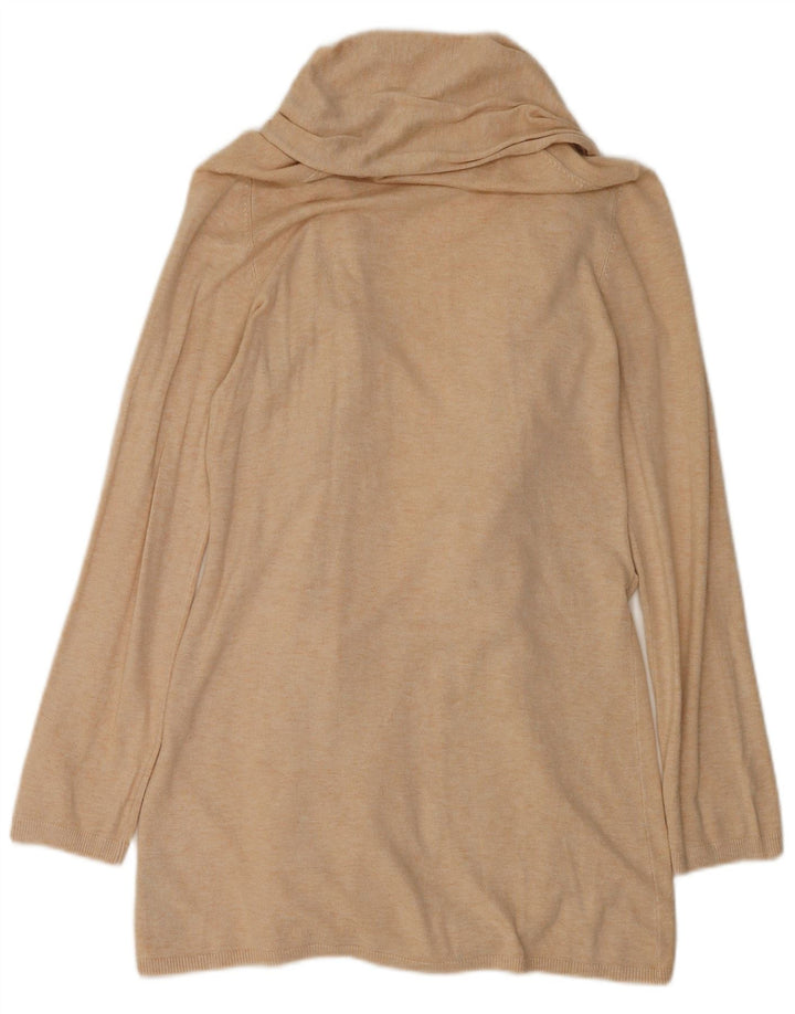 Zara Γυναικείο πουλόβερ ζακέτα Longline UK 12 μεσαία μπεζ βισκόζη