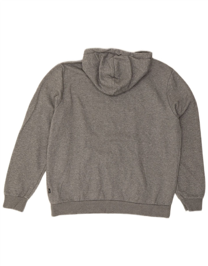 PUMA Mens Hoodie Jumper Large Grey Cotton