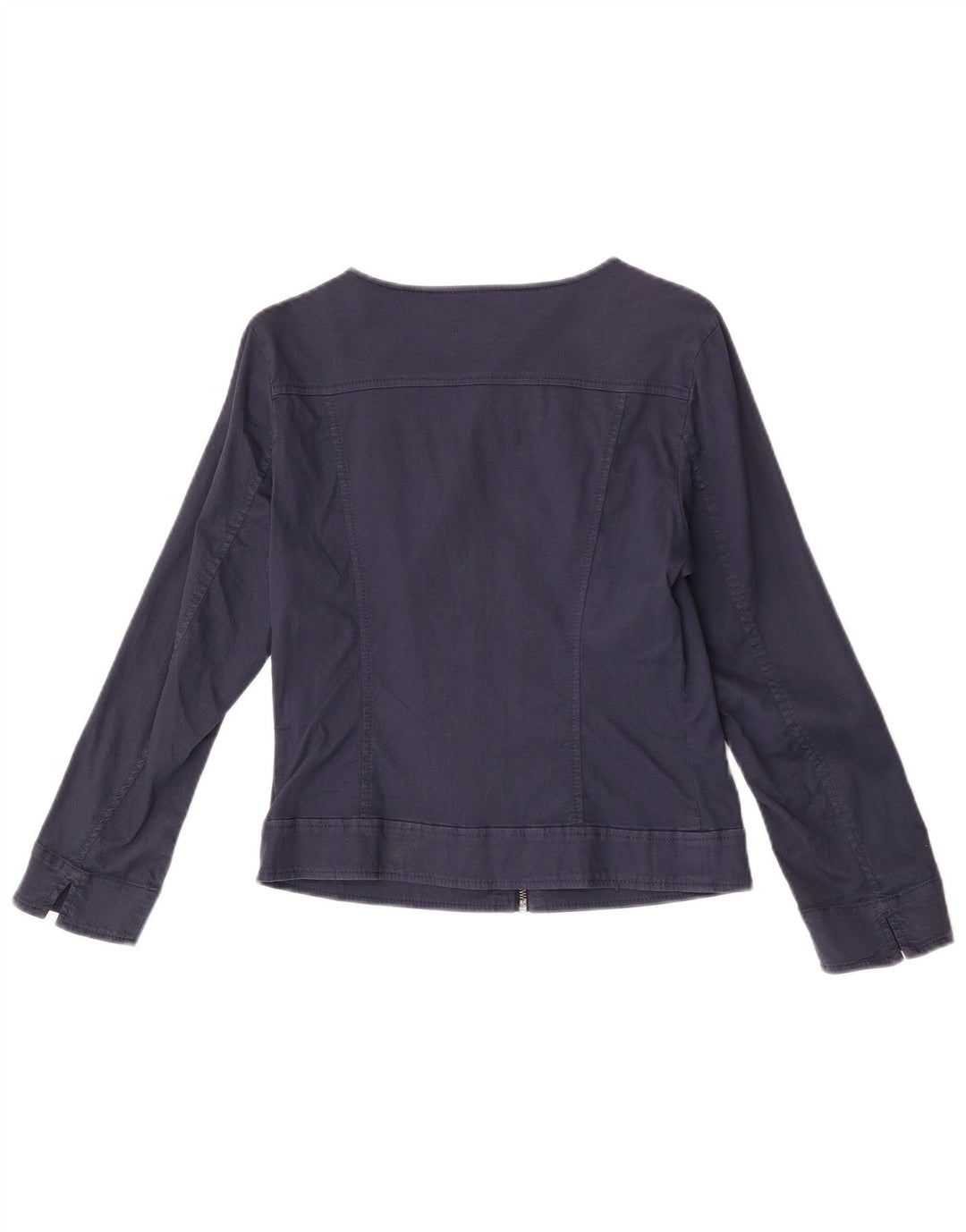 Benetton γυναικείο μπουφάν 3/4 μανίκια UK 8 Small Navy Blue Cotton