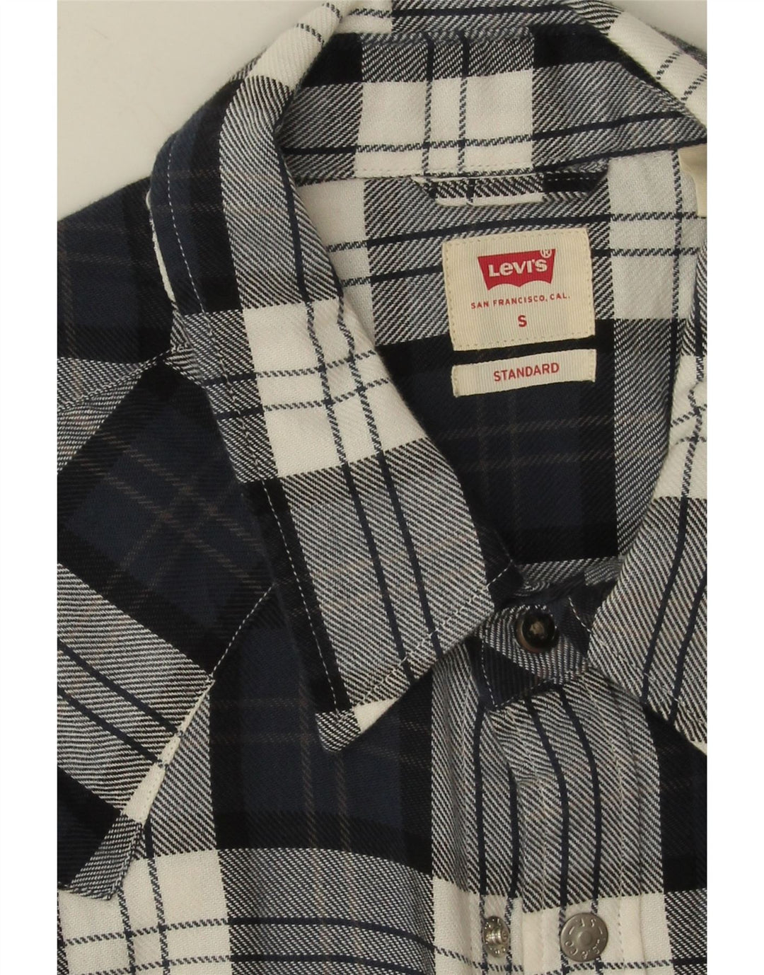 Ανδρικό φανελένιο πουκάμισο Levi's Small Navy Blue Check Cotton