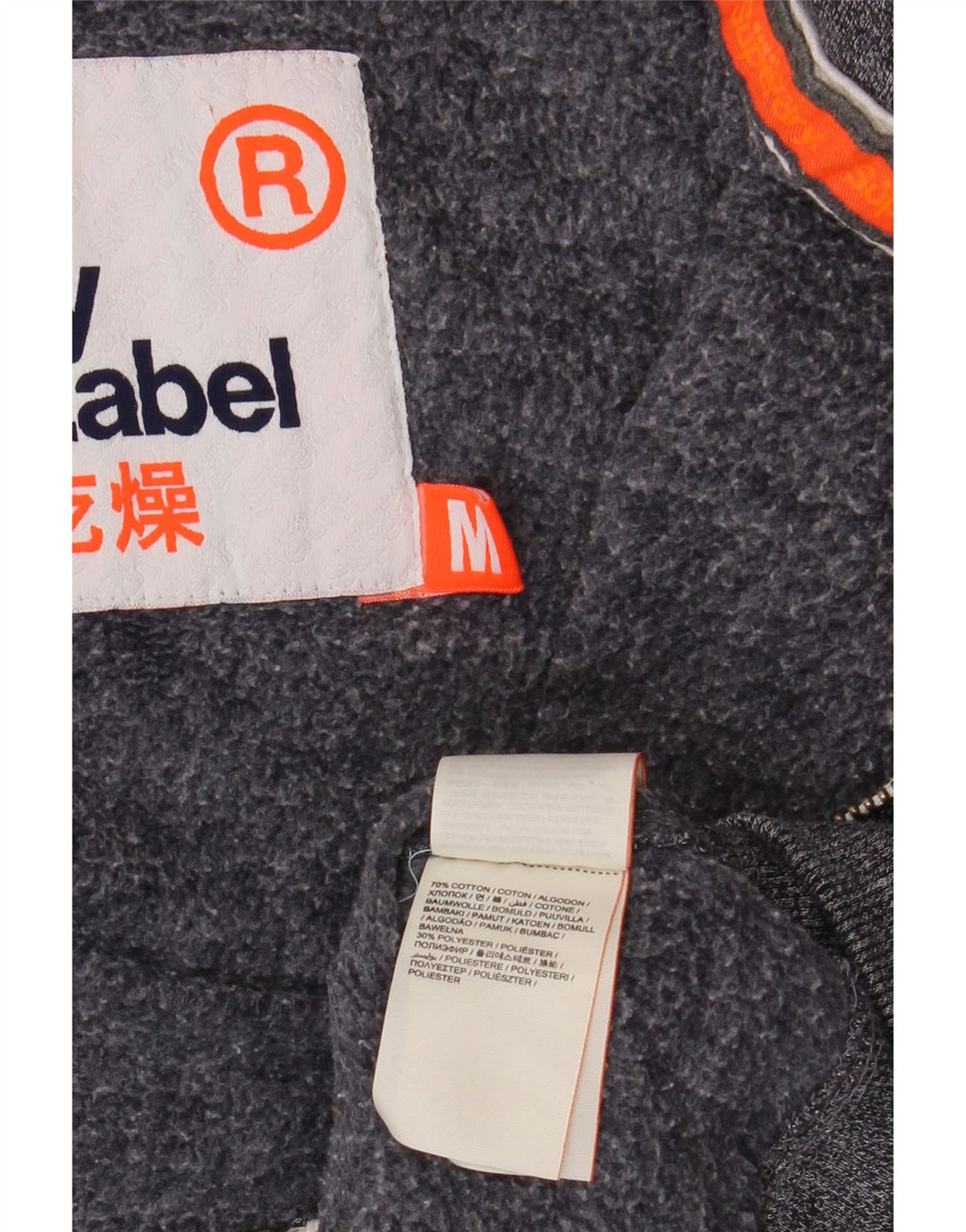 Ανδρικό πουλόβερ με κουκούλα με φερμουάρ SUPERDRY Βαμβακερό, μεσαίο, μπλε ναυτικό