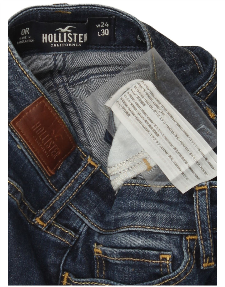 HOLLISTER Γυναικείο Χαμηλό Μέσο Τζιν Σούπερ Skinny US 0 XS W24 L30 Μπλε βαμβακερό