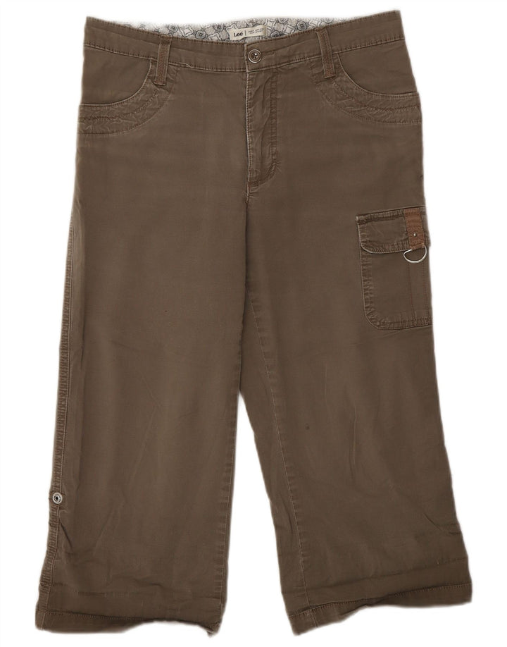 Lee Womens Cargo Παντελόνι Capri US 6 Medium W30 L20 Χακί βαμβακερό