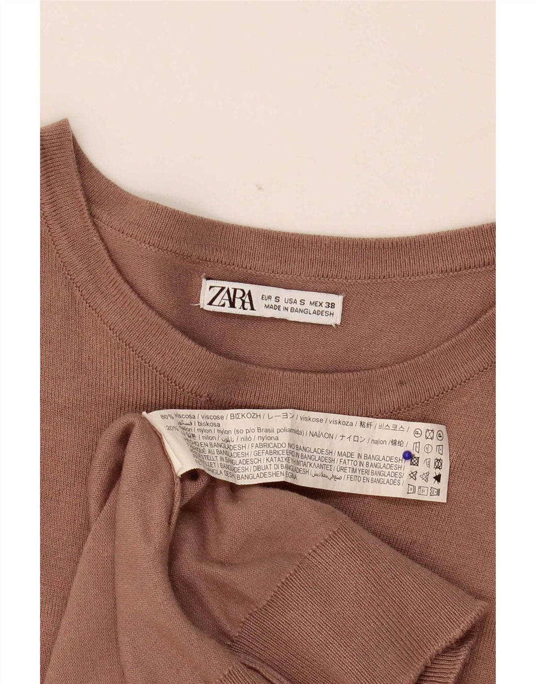 Ανδρικό πουλόβερ Zara Boat Neck Jumper Small Beige Viscose