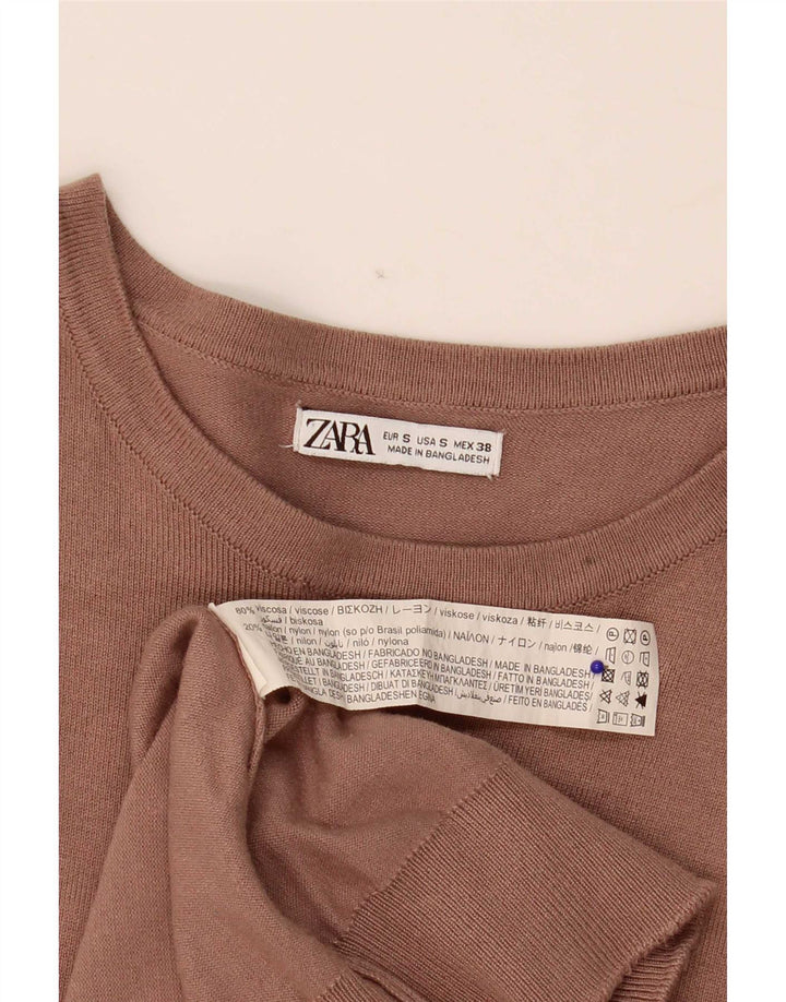 Ανδρικό πουλόβερ Zara Boat Neck Jumper Small Beige Viscose