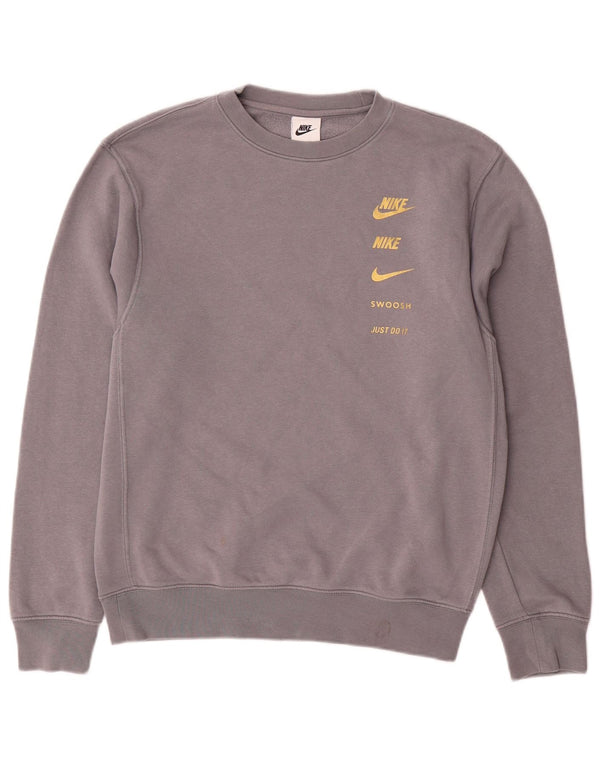 Ανδρικό γραφικό φούτερ NIKE Swoosh Jumper XS Γκρι βαμβακερό