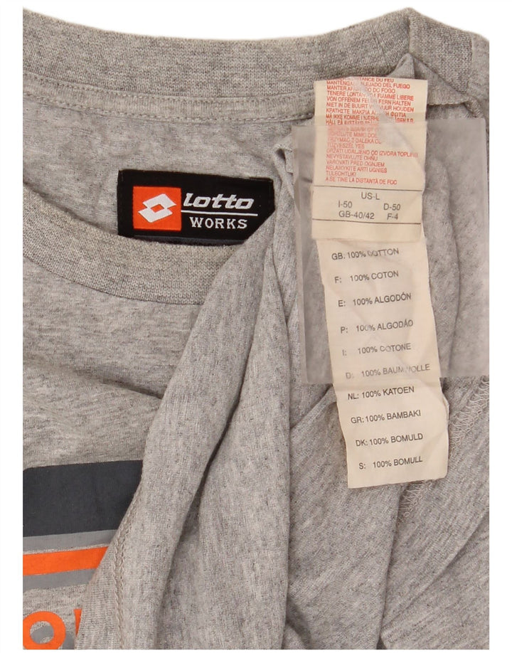 Lotto Mens Graphic Vest Top UK 40/42 Large Grey Cotton