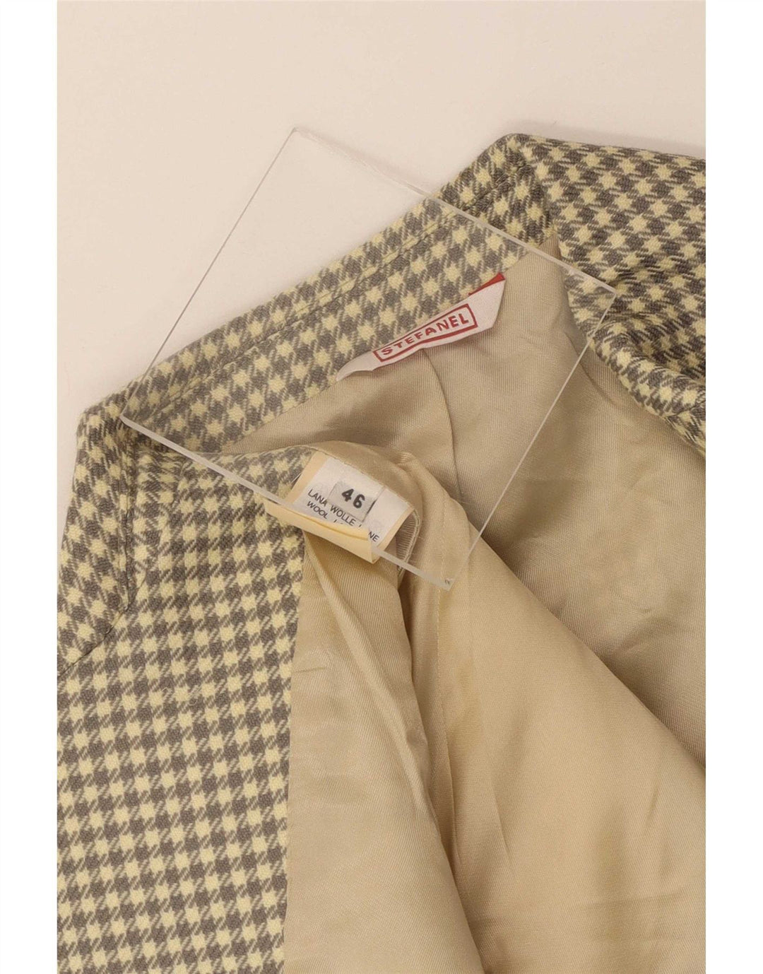 Stefanel Ανδρικό σακάκι με 3 κουμπιά σακάκι IT 46 Small Grey Check Wool
