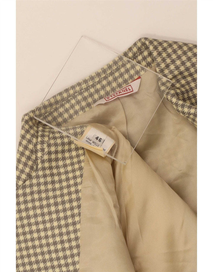 Stefanel Ανδρικό σακάκι με 3 κουμπιά σακάκι IT 46 Small Grey Check Wool