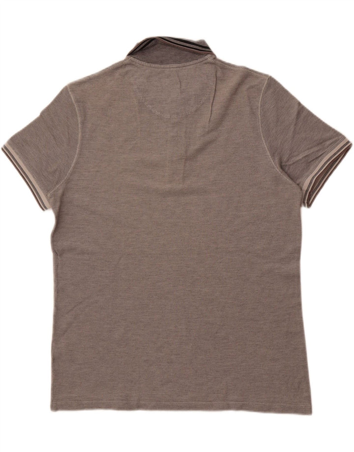 Ανδρικό μπλουζάκι πόλο Hugo Boss με κανονική εφαρμογή, μεγάλο γκρι βαμβακερό