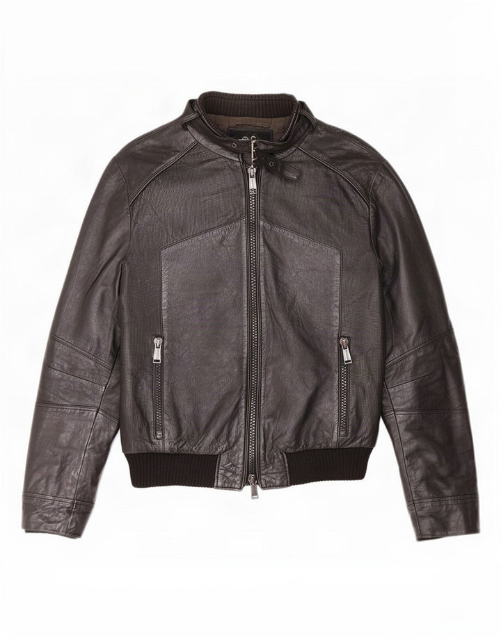 Ανδρικό δερμάτινο μπουφάν Antony Morato UK 38 Medium Black