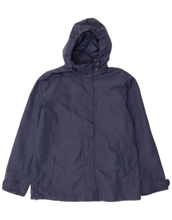 MOUNTAIN WAREHOUSE Womens Hooded Rain Jacket UK 14 Large Navy Blue