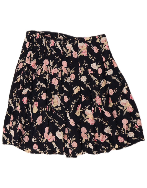 Vintage γυναικεία ψηλόμεση φούστα μεγάλη W26 Navy Blue Floral