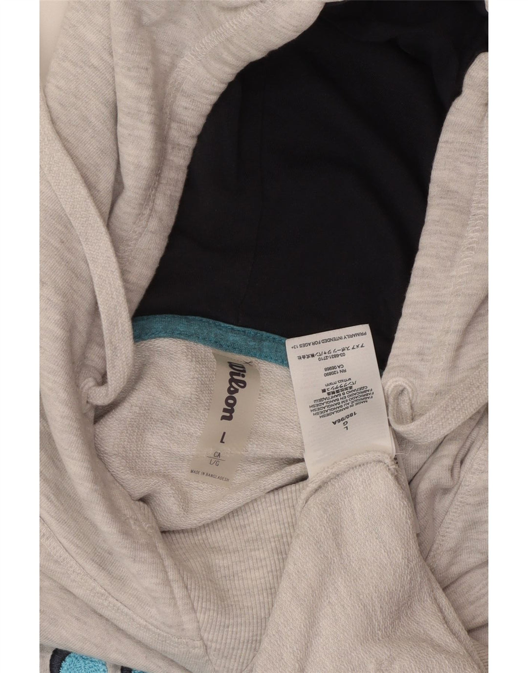 Ανδρικό γραφικό κουκούλα WILSON, Βαμβακερό μεγάλο γκρι