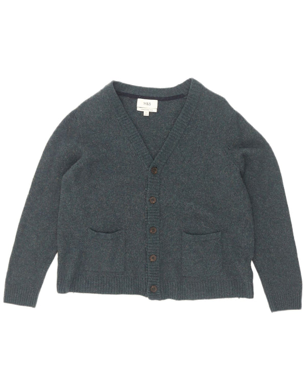 Ανδρικό πουλόβερ ζακέτα Marks & Spencer 2XL μπλε μαλλί