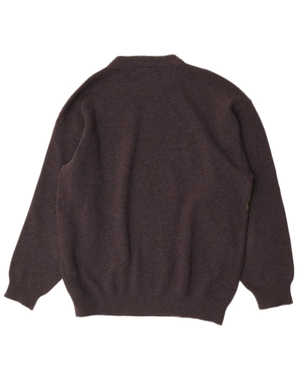 Iceberg Mens Graphic Crew Neck Jumper Sweater XL Grey Wool Retro