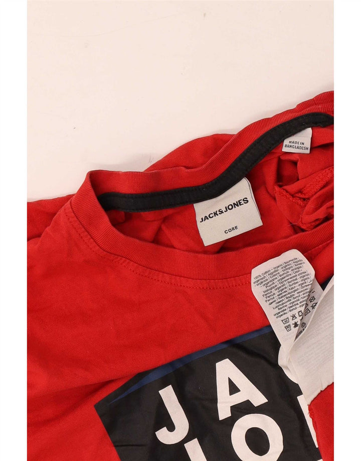 Ανδρικό γραφικό μπλουζάκι Jack & Jones, μεσαίο κόκκινο βαμβακερό