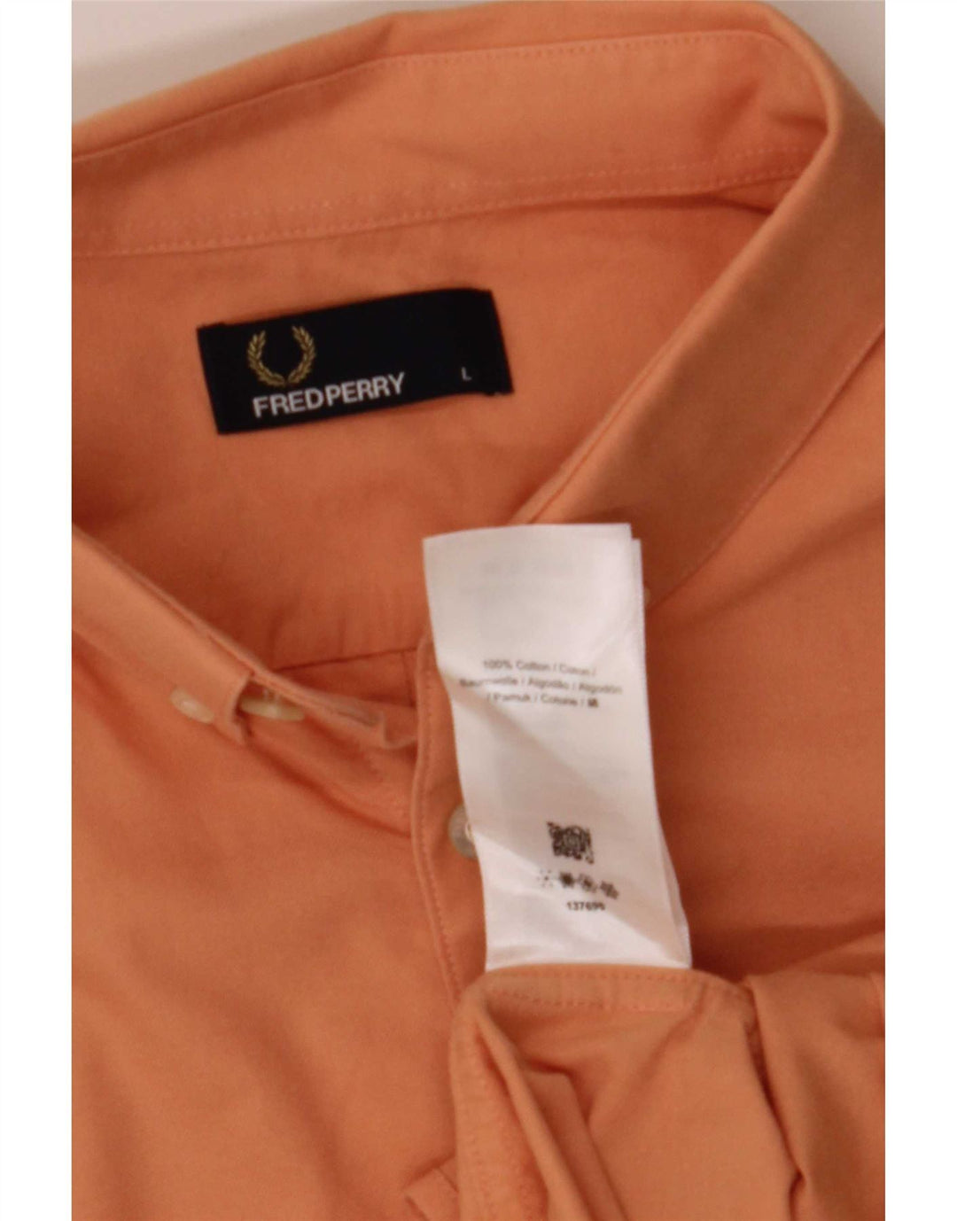 Fred Perry Ανδρικό κοντομάνικο πουκάμισο μεγάλο πορτοκαλί βαμβακερό