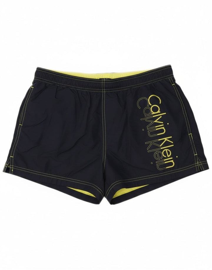 Γραφικό ανδρικό σορτς κολύμβησης Calvin Klein Μεγάλο Navy Blue Polyester