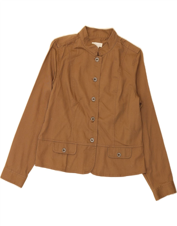 CRISTOPHER & BANKS Womens Bomber Jacket UK 14 Medium Beige Cotton Vintage Cristopher & Banks and Second-Hand Cristopher & Banks from Messina Hembry 