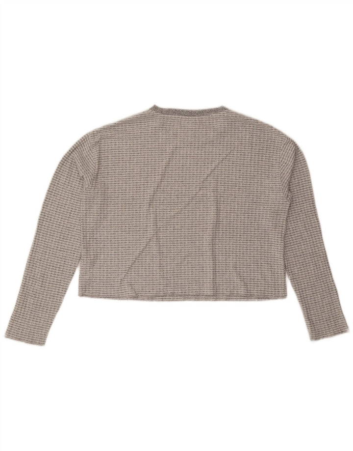 Topshop Γυναικείο Crop Top Μακρυμάνικο UK 14 Medium Grey Polyester