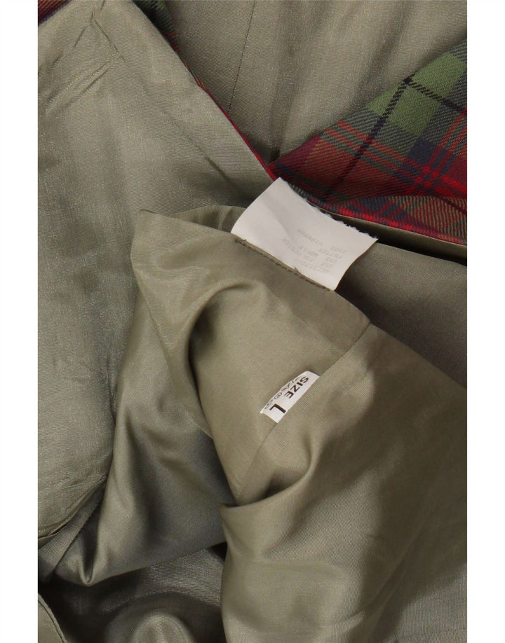 VINTAGE Ανδρικό Γιλέκο Μεγάλο Κόκκινο Καρό Πολυεστέρας