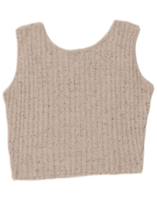 PIMKIE Γυναικείο γιλέκο Crop Tank Top UK 12 Medium Off White Flecked