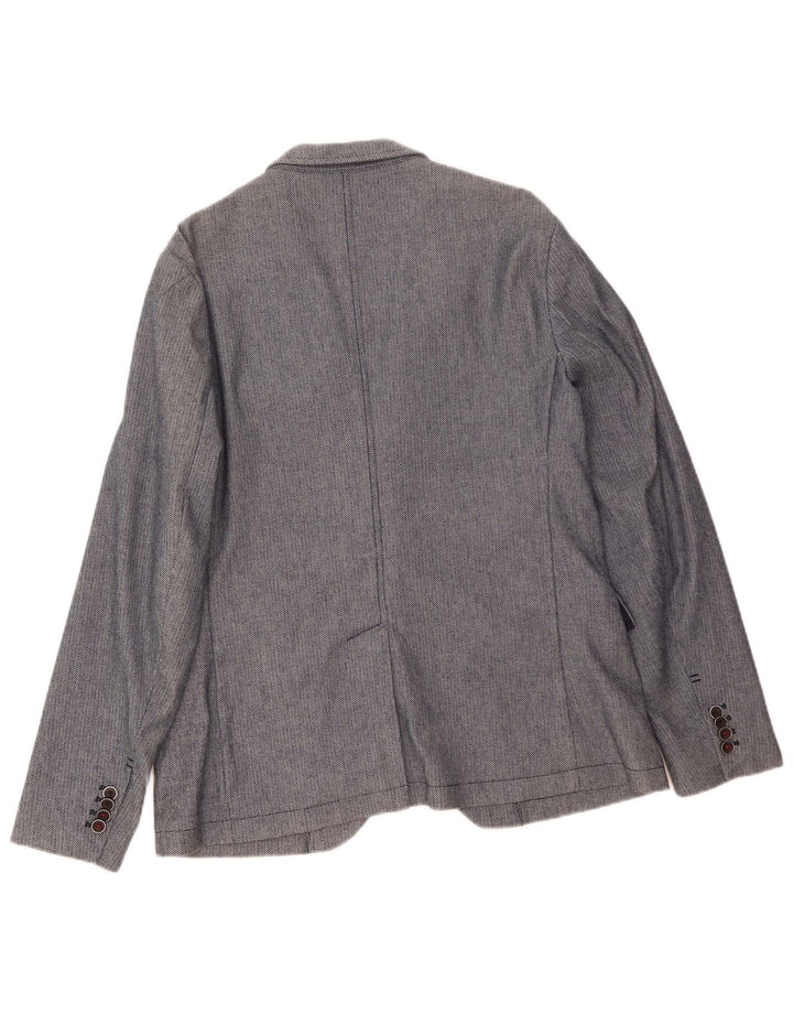 Zara Ανδρικό σακάκι μπλέιζερ με 2 κουμπιά EU 54 XL Μπλε γεωμετρικός πολυεστέρας