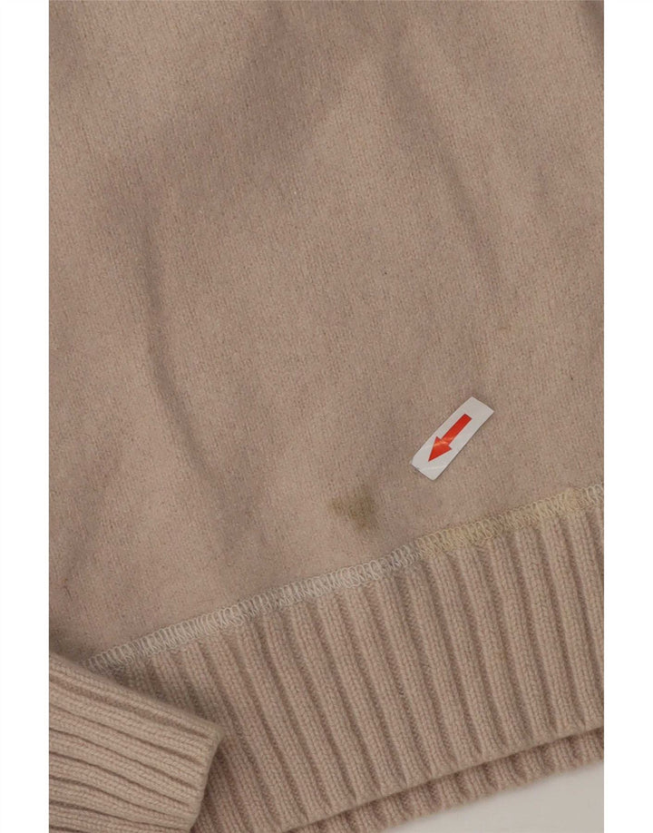 Γυναικείο Levi's Boat Neck Jumper πουλόβερ UK 14 Μεγάλο μπεζ μαλλί