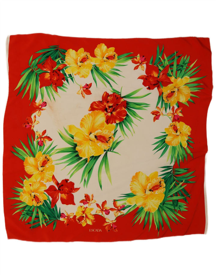 Γυναικείο τετράγωνο κασκόλ Escada One Size Red Floral