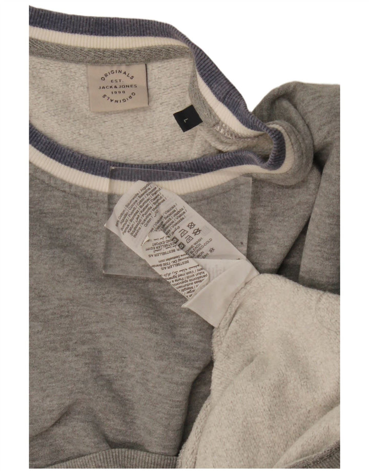 Jack & Jones Ανδρικό φούτερ Jumper μεγάλο γκρι βαμβακερό