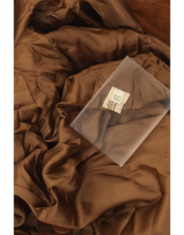 Vintage Γυναικείο Suede Διπλό Μπουφάν Blazer IT 50 XL Δερμάτινο μπεζ