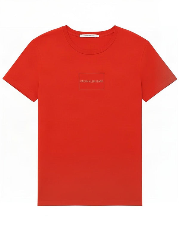Γυναικείο γραφικό μπλουζάκι Calvin Klein Jeans Top UK 14 μεγάλο κόκκινο βαμβακερό
