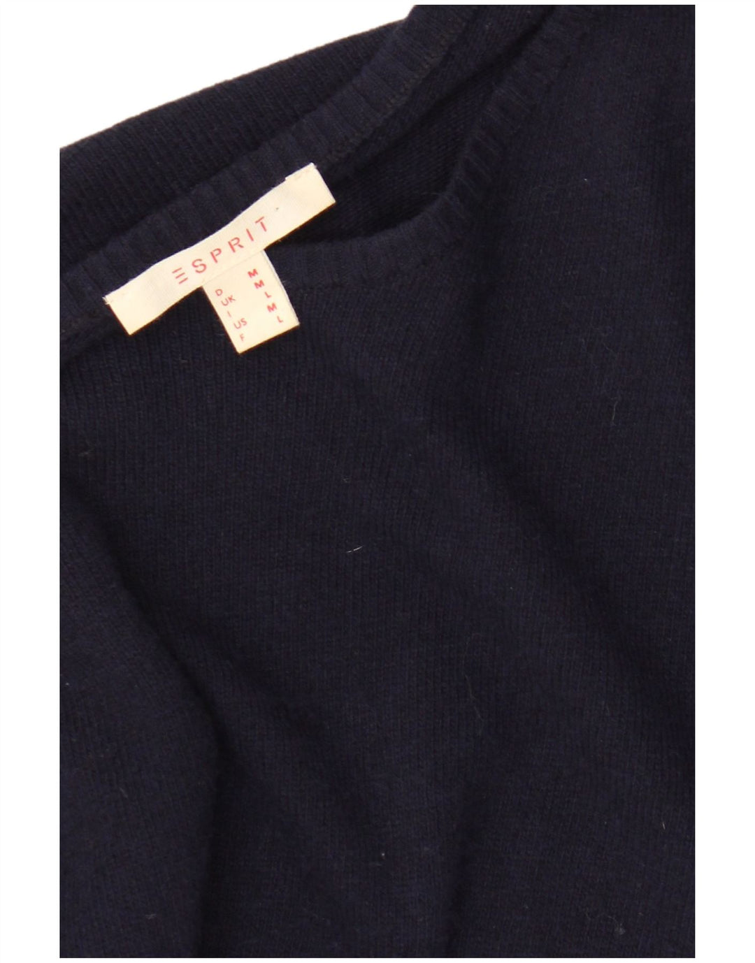 Esprit Γυναικείο πουλόβερ με λαιμόκαυμα UK 14 Medium Navy Blue