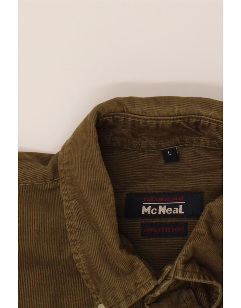 MC NEAL Mens Corduroy Shirt Large Brown Cotton Vintage MC Neal and Second-Hand MC Neal from Messina Hembry 