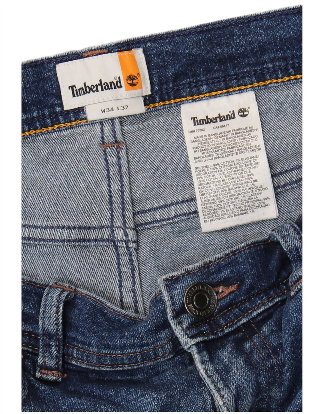 Ανδρικό τζιν Timberland ίσιο W34 L32 Μπλε βαμβακερό