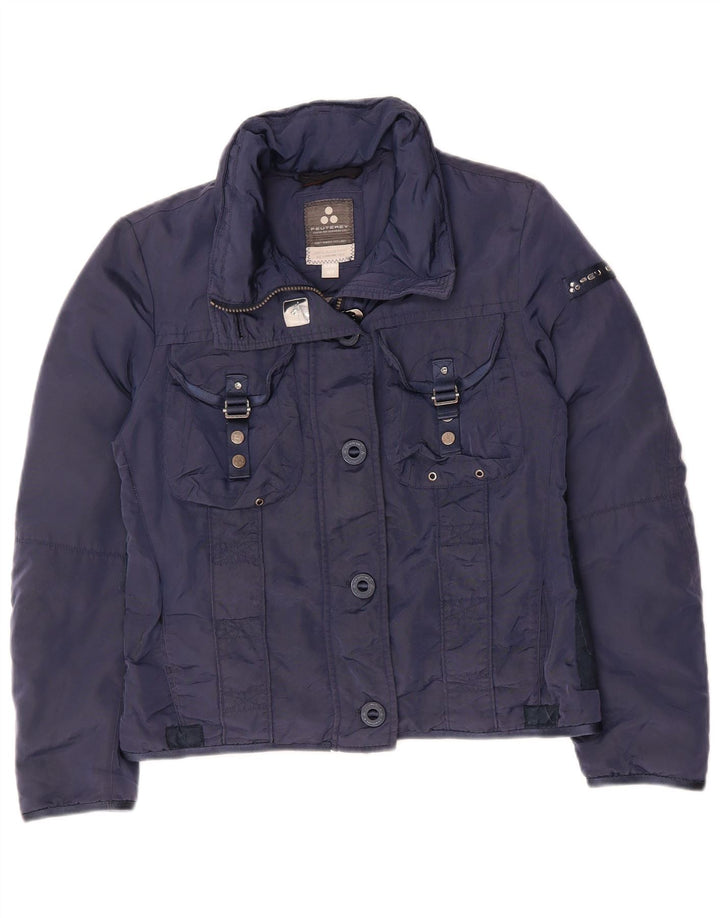 PEUTEREY Girls Crop Utility Jacket 15-16 Years 3XL Navy Blue Polyester