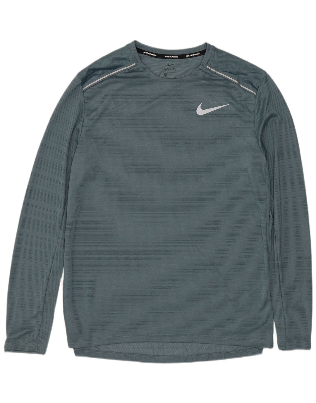 NIKE Ανδρική μπλούζα Dri Fit Μακρυμάνικο μεσαίο μπλε πολυεστέρας με ρίγες