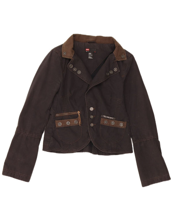 Diesel γυναικείο μπουφάν blazer UK 12 μεσαίο μαύρο βαμβακερό