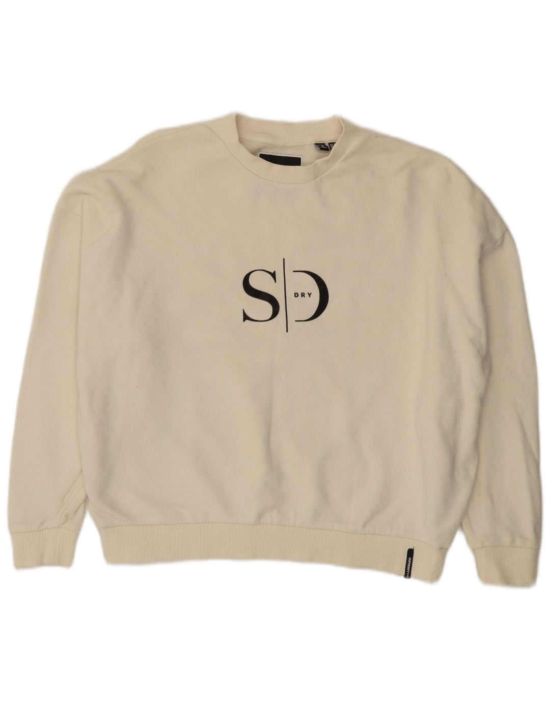 Superdry Γυναικεία φούτερ με μεγάλο μέγεθος Crop Jumper UK 8 Small Off White