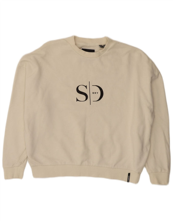 Superdry Γυναικεία φούτερ με μεγάλο μέγεθος Crop Jumper UK 8 Small Off White