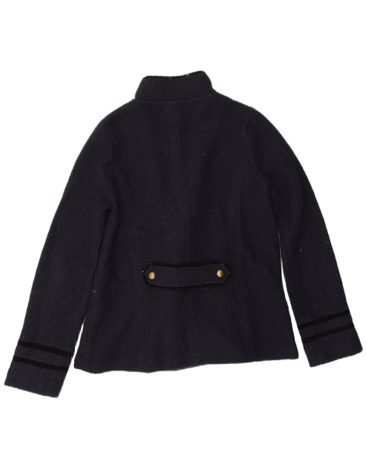 Zara Γυναικείο μπουφάν blazer UK 16 Large Navy Blue Wool