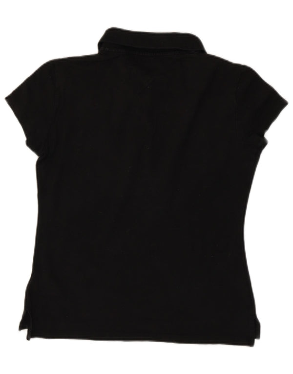 Tommy Hilfiger Γυναικείο Slim Fit Polo Shirt UK 14 Large μαύρο βαμβακερό