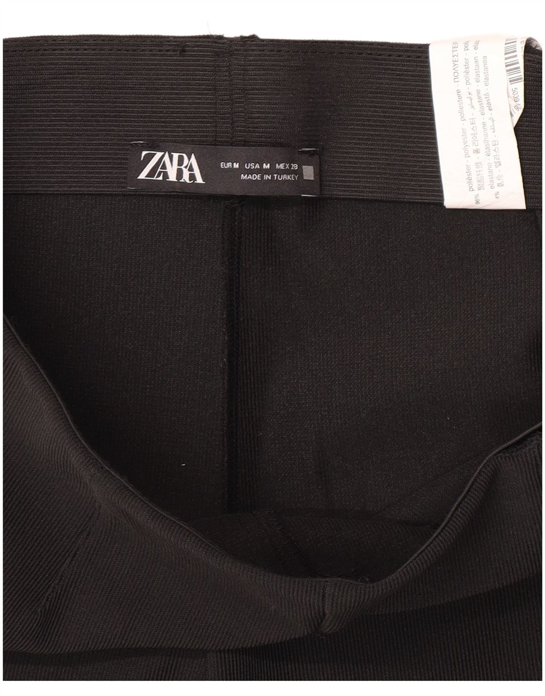 Zara Γυναικεία κολάν Flare UK 12 Medium Black Polyester